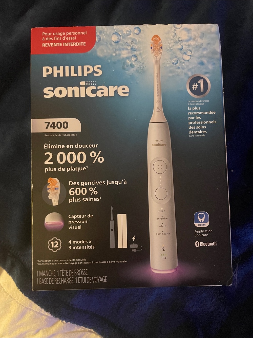 Philips Sonicare 7400 Electric Toothbrush – White and Blue Packaging